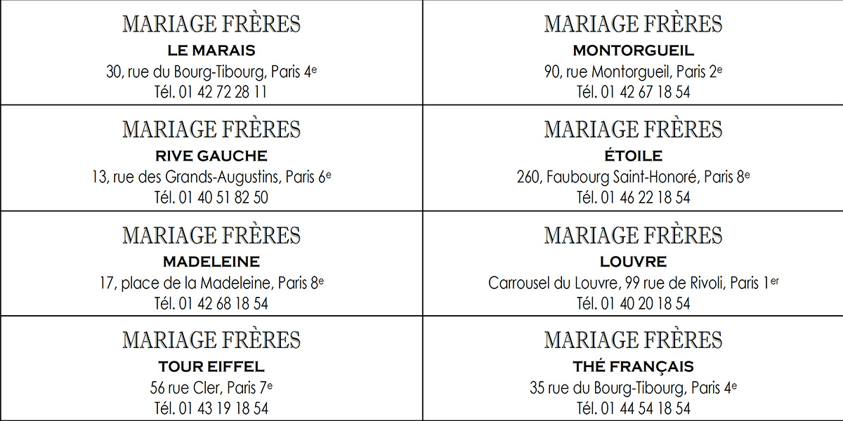 Adresses Mariage Frères