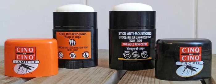 Pour repousser les moustiques, Cinq sur Cinq innove et propose deux anti-moustiques en format de poche à emporter partout : le Stick Famille et le Stick Tropic.