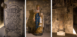 Texte, statue et colonne