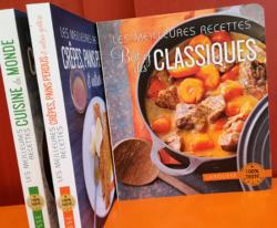 La collection Les Meilleures Recettes de Larousse compte 23 titres dont 5 nouveautés dont "Sans Gluten", "Saveurs d’Italie", "Best of Classiques"...