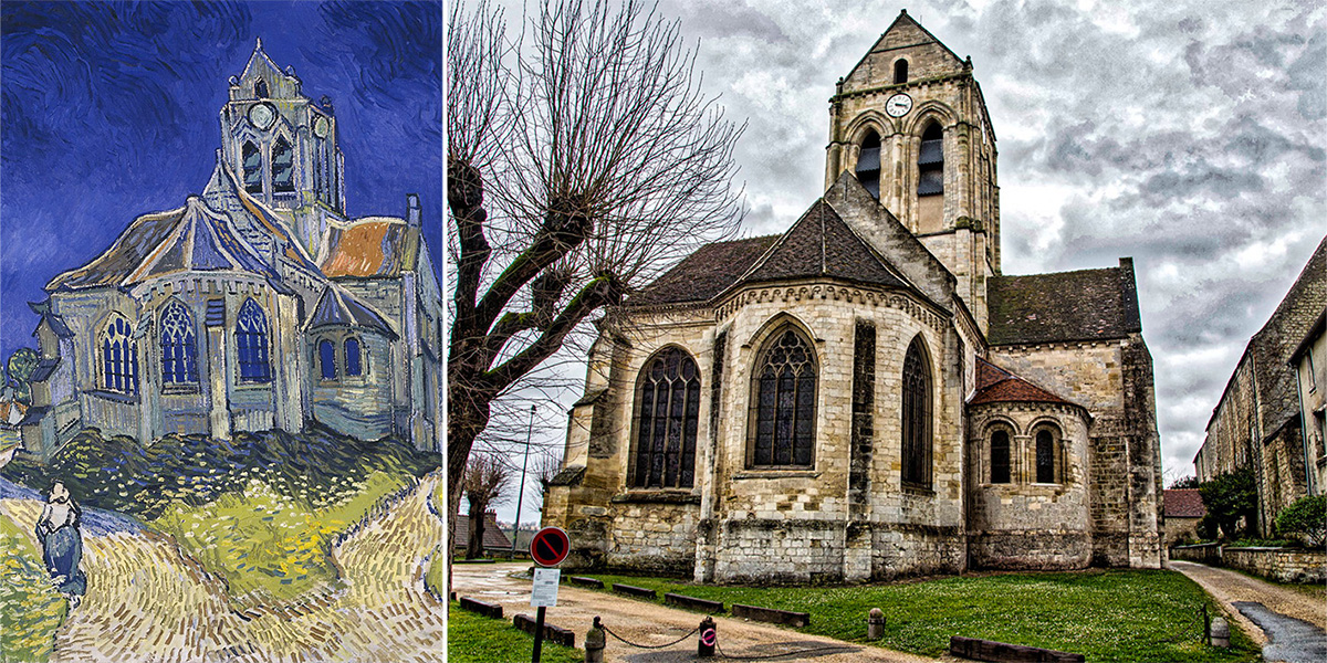 L’église d’Auvers-sur-Oise n’a pas beaucoup changé depuis le tableau de Vincent Van Gogh et cette prise de vue.