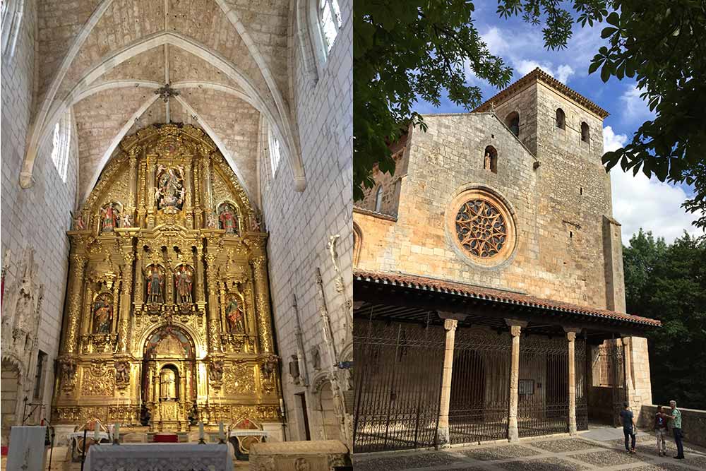 COVARRUBIA : Collegiale San Cosme y San Damian et maître-autel.