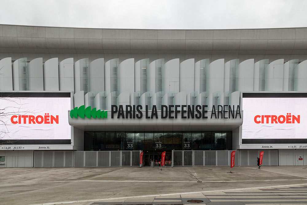 Paris La Défense Arena aux couleurs de Citroën pour l’événement Ami – 100% Electric. © Photo Caroline Paux