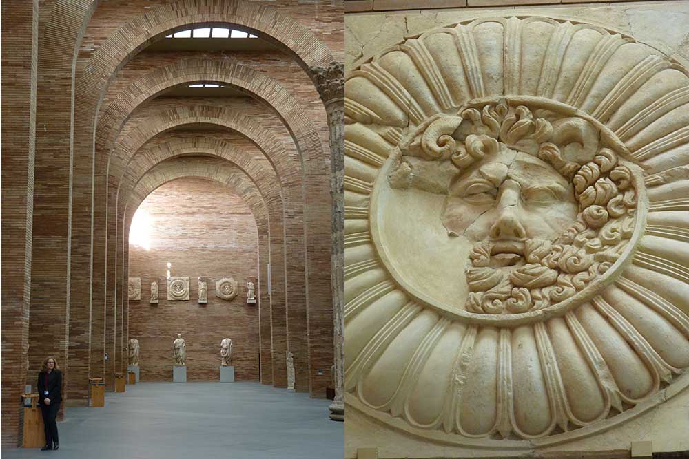 Le musée d'art romain et médaillon antique sculpté.