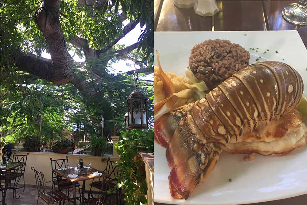  Restaurant la Ceiba et Plat de langouste