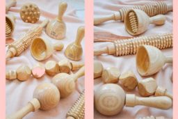Accessoires en bois pour gommer la cellulite