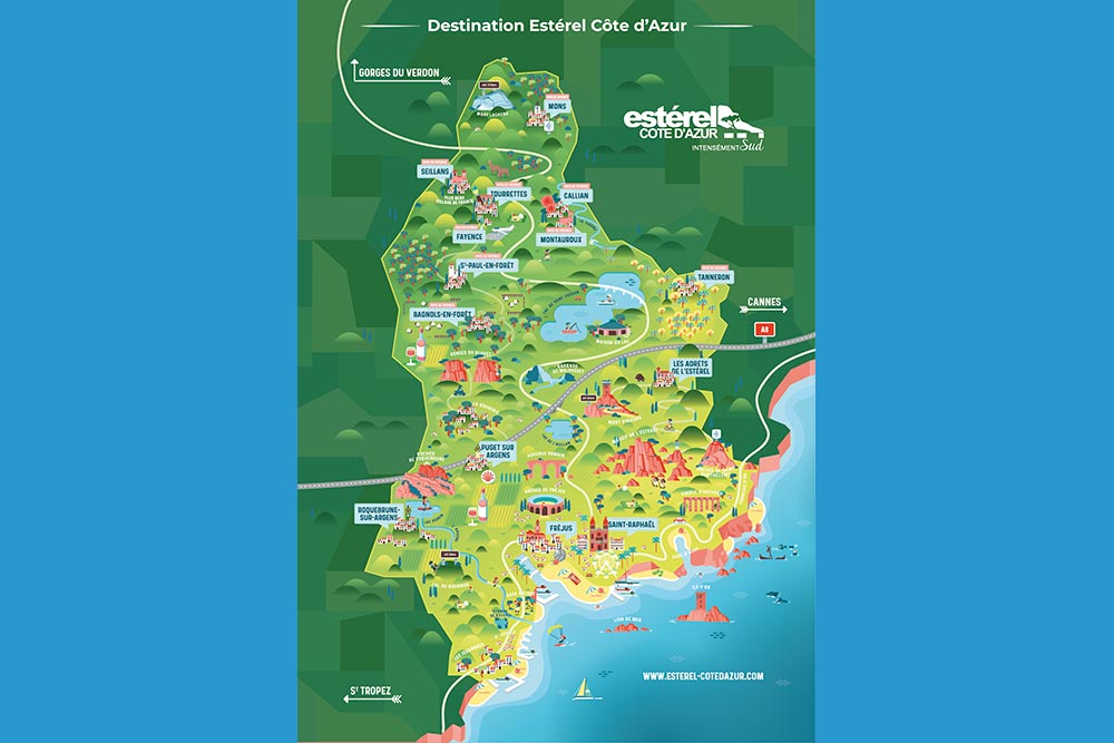 Carte Esterel Côte d'Azur