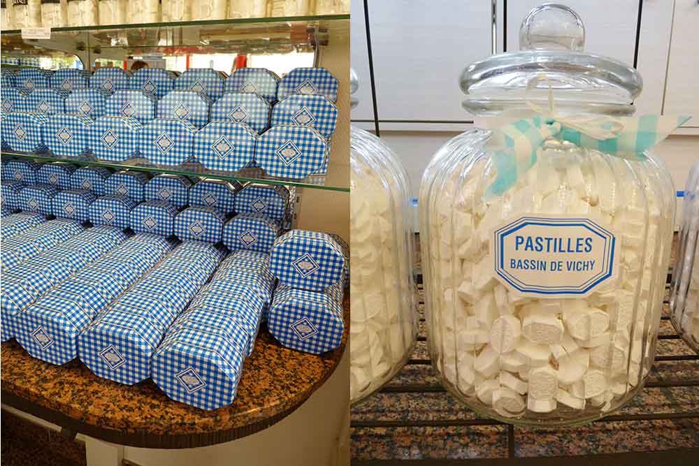 Boîtes et bocal de pastilles Vichy