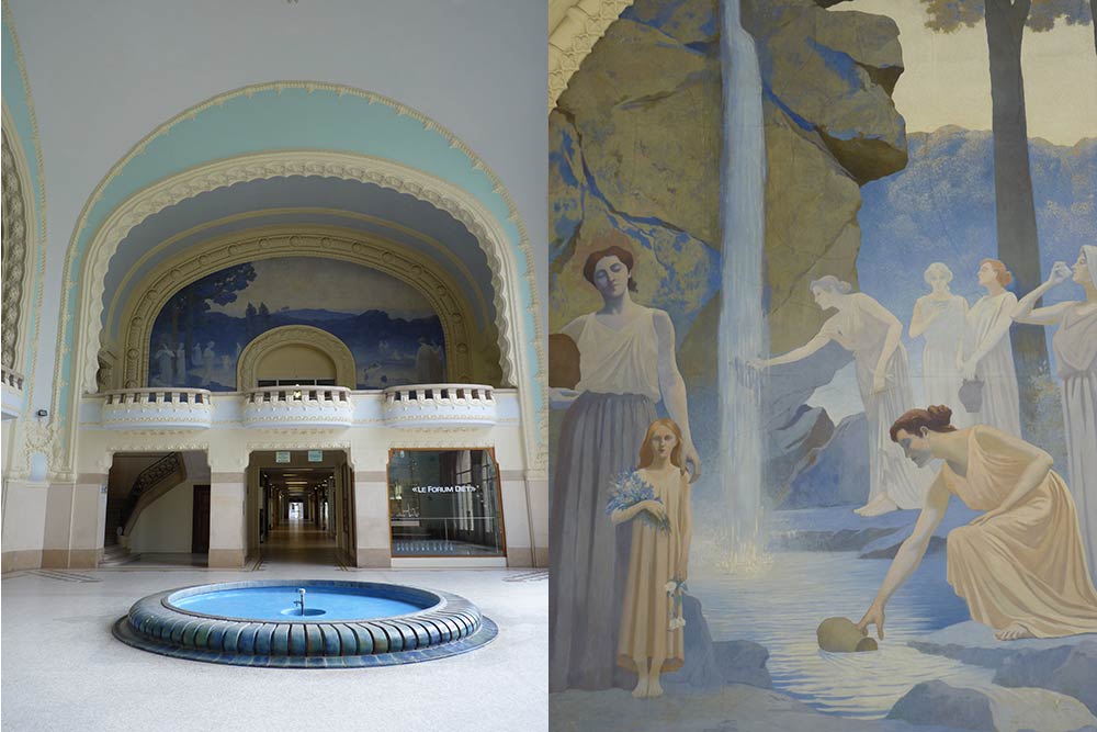 Le hall des thermes des Dômes et « La Source » par Alphonse Osbert