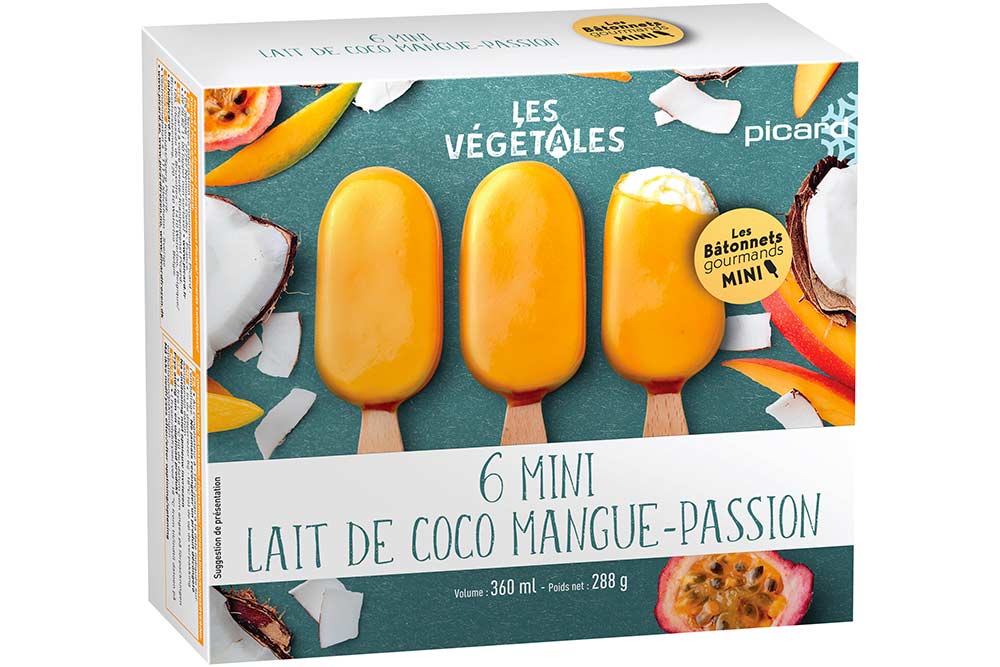 6 Mini-bâtonnets Lait de Coco Mangue-Passion "Les végétales"