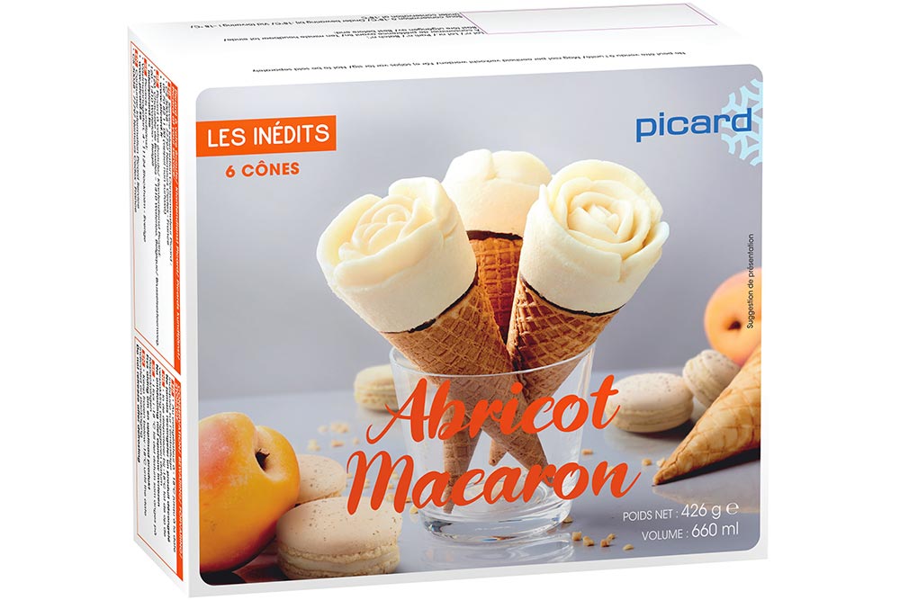 6 Cônes Abricot-Macaron