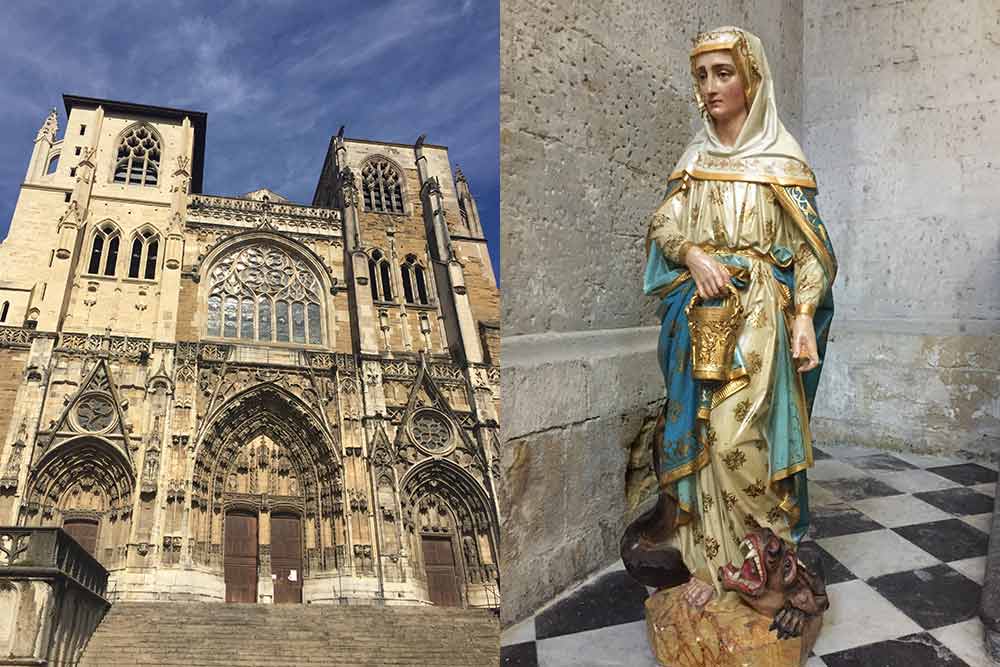 La cathédrale Saint-Maurice et statue de Sainte