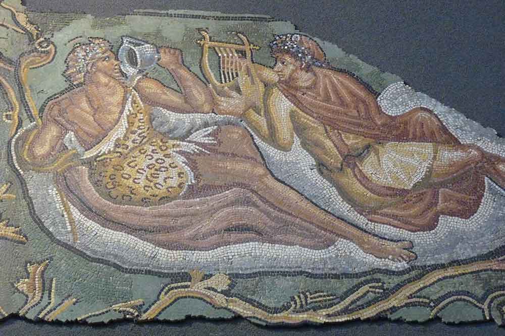 Mosaique représentant Le Châtiment de Lycurgue