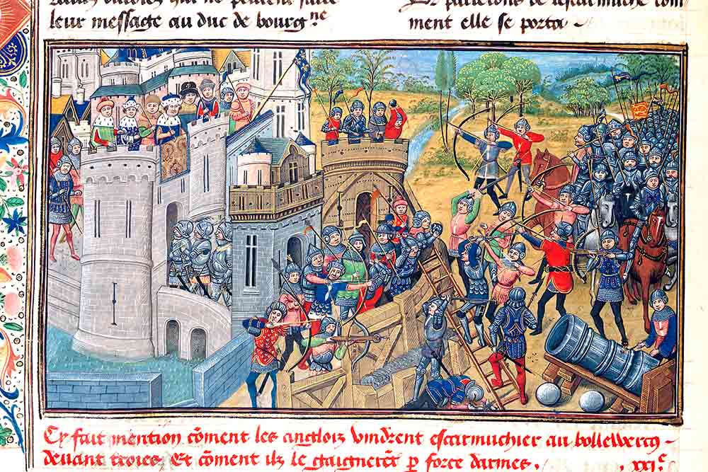 Siège de Troyes,1429. J.de Wavrin, Croniques et anciennes istoires de Grant Bretaigne, Paris, musée du Louvre