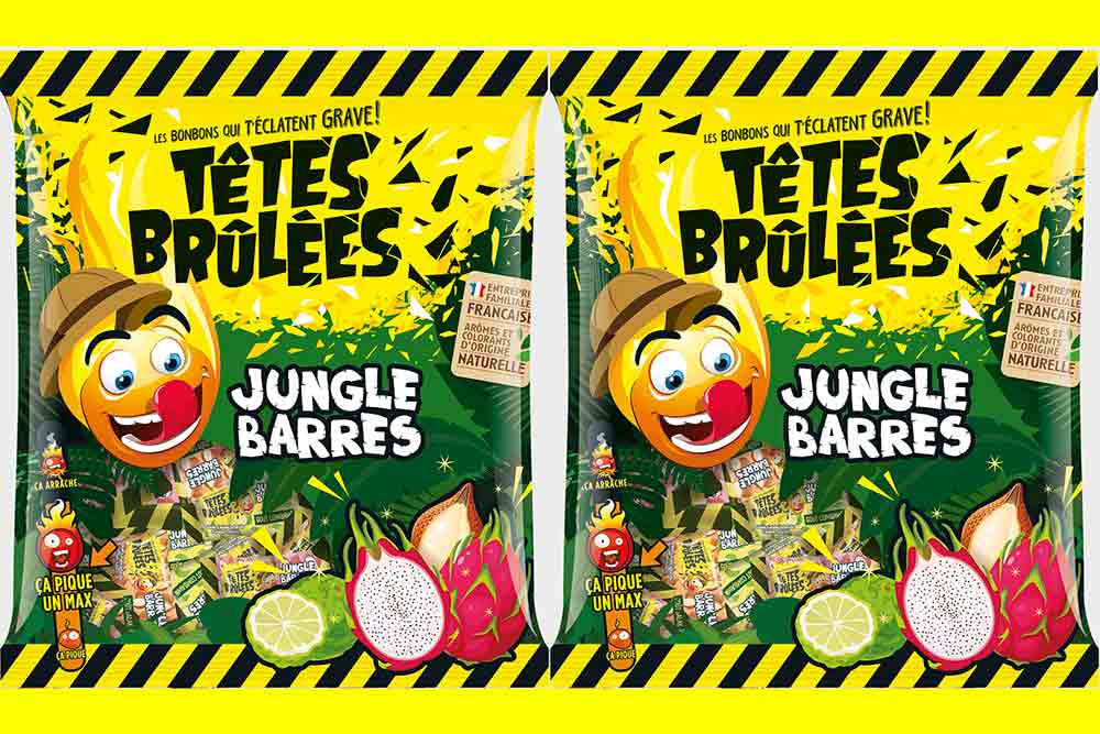 Les nouvelles mini barres Têtes Brûlées « Jungle Barres » se distinguent par leurs saveurs fruitées aux sensations maximales.