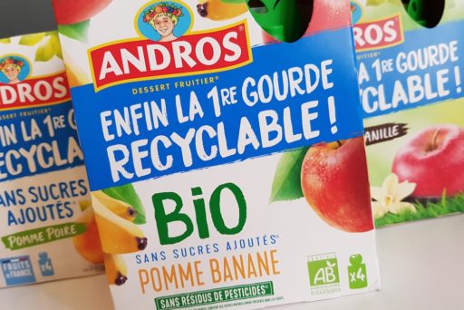 Andros : une gourde recyclable pour les desserts fruitiers !
