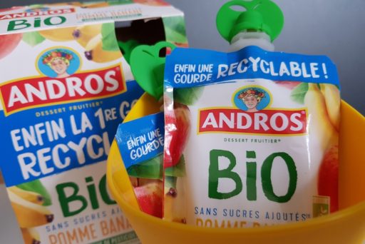 Andros : une gourde recyclable pour les desserts fruitiers !