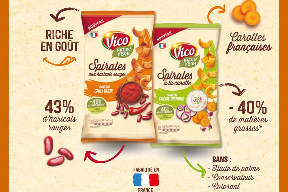 Des chips riches en goût, avec peu de matières grasses et composées de légumes français.