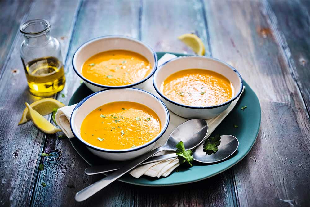 velouté glacé aux courgettes jaunes et carottes oranges