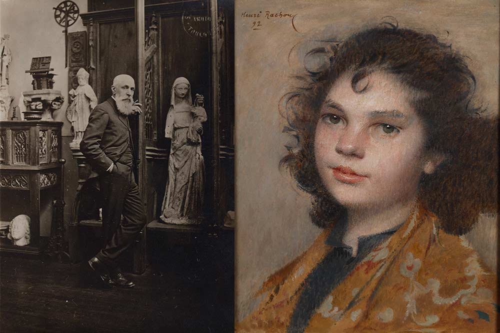 Henri Rachou dans son atelier et Portrait d’enfant, Henri Rachou, 1892 Huile sur toile