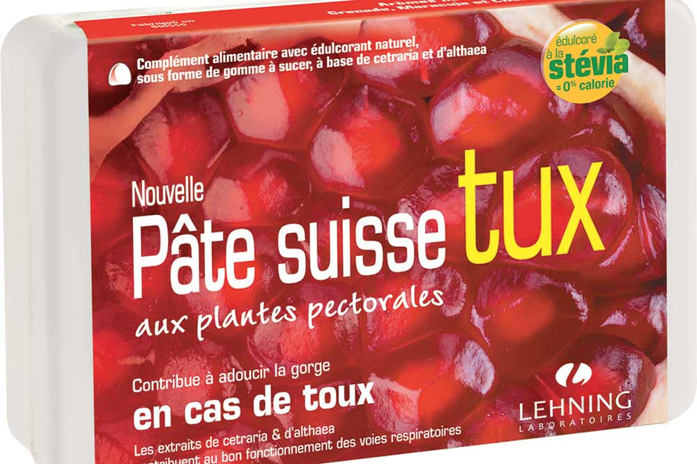 Pâte Suisse Tux : adoucir la gorge irritée