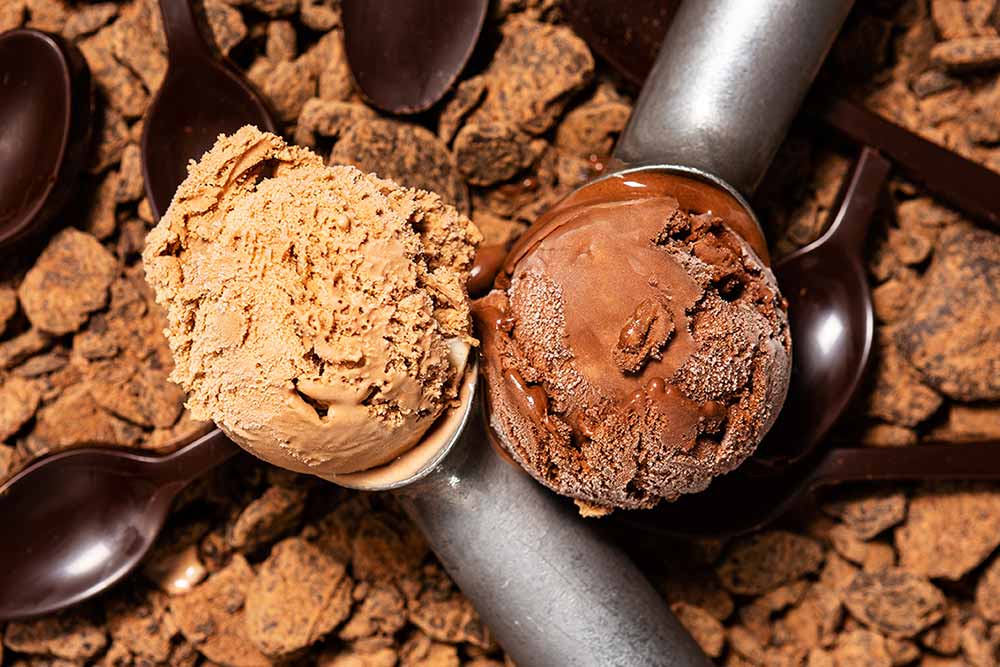 Glaces au chocolat et café