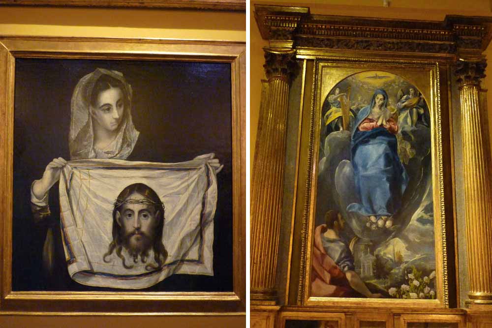 Deux peintures du Gréco : Véronique et la sainte face et L’immaculée conception vue par saint Jean l’évangéliste 