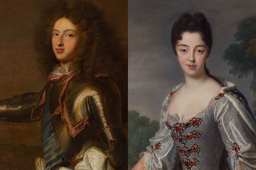Portraits du Duc et de la Duchesse de Bourgogne, parents du futur Louis XV (détails)© Musée du Domaine royal de Marly/JY Lacôte