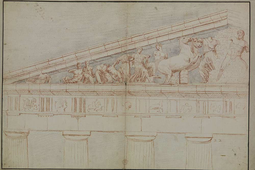  Attribuée à Jacques. Carrey Dessins des frontons du Parthénon en 1674 © Bibliothèque nationale de France