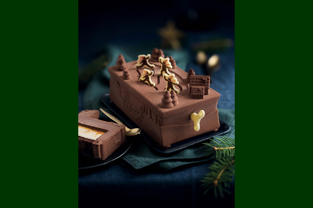 Bûche Glacée "La Boîte à Musique de Noël" Chocolat-Vanille
