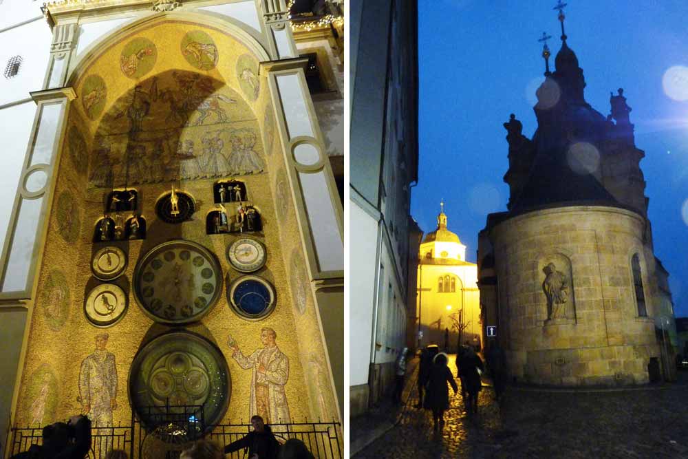 Horloge astronomique et rue d’Olomouc 