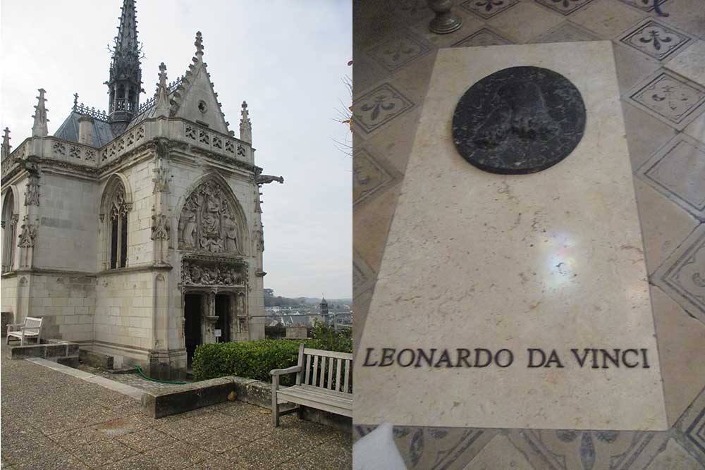 La Chapelle Saint Hubert, au château d'Amboise, abrite le tombeau de Léonard de Vinci.