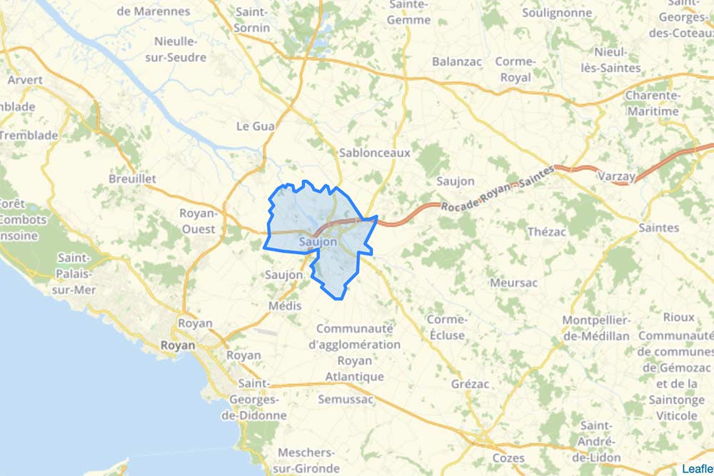 Saujon se situe en Charentes Maritimes