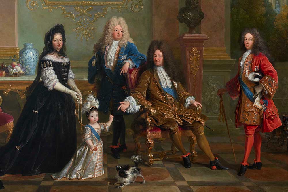 N. de Largillière (attr) – Louis XIV désigne son arrière-petit-fils, hst. 1715, (détail) Wallace Collection Londres
