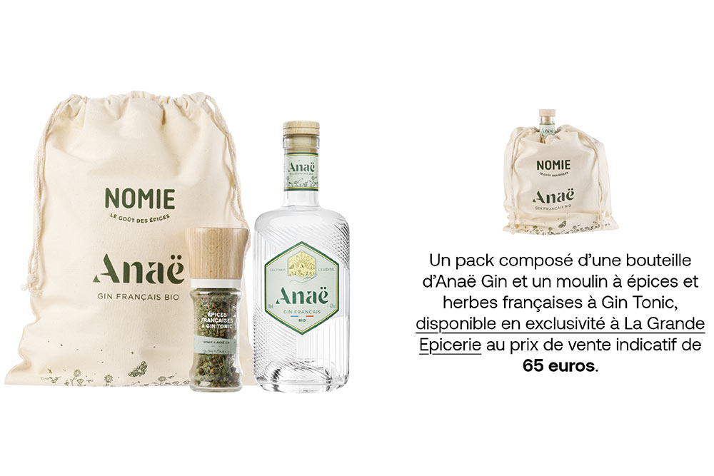 Pack Gin Anaë et moulin à épices et herbes françaises à Gin Tonic 