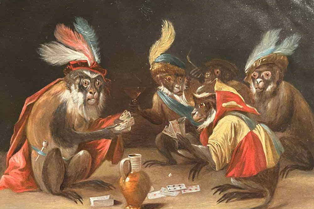 « Singes jouant aux cartes d’après David Teniers »