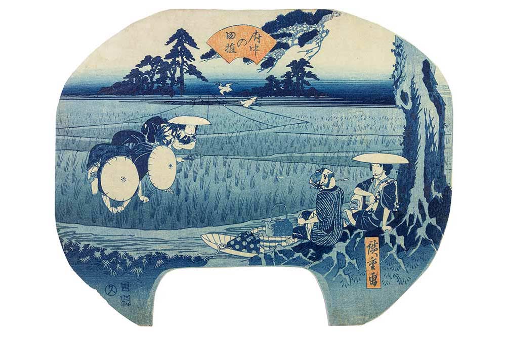 Musée Guimet - Hiroshige, Le repiquage du riz à Fuchū, 1836