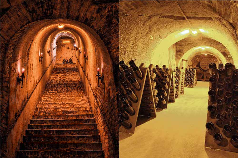 Cuvée - douze ans de maturation en caves de ce vin de Champagne rosé