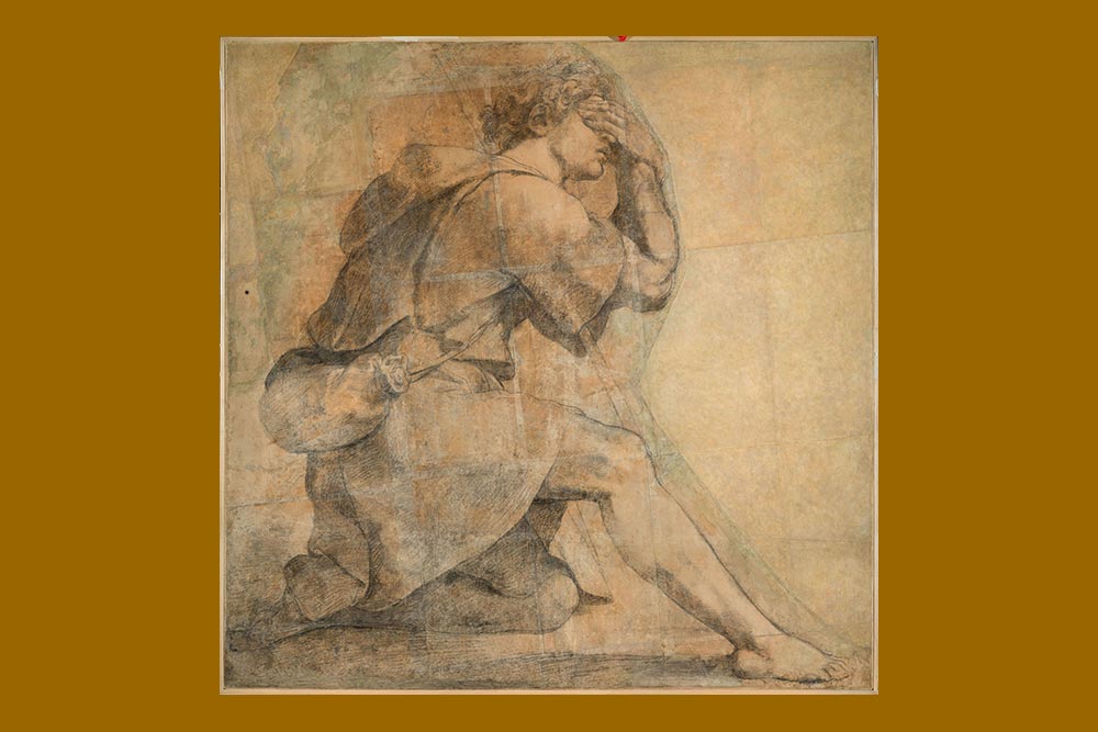 Raphaël, Moïse devant le Buisson ardent. 1514, fusain et craie noire sur papier, 138 x140 cm. MIC-Museo e Real Bosco di Capodimonte.