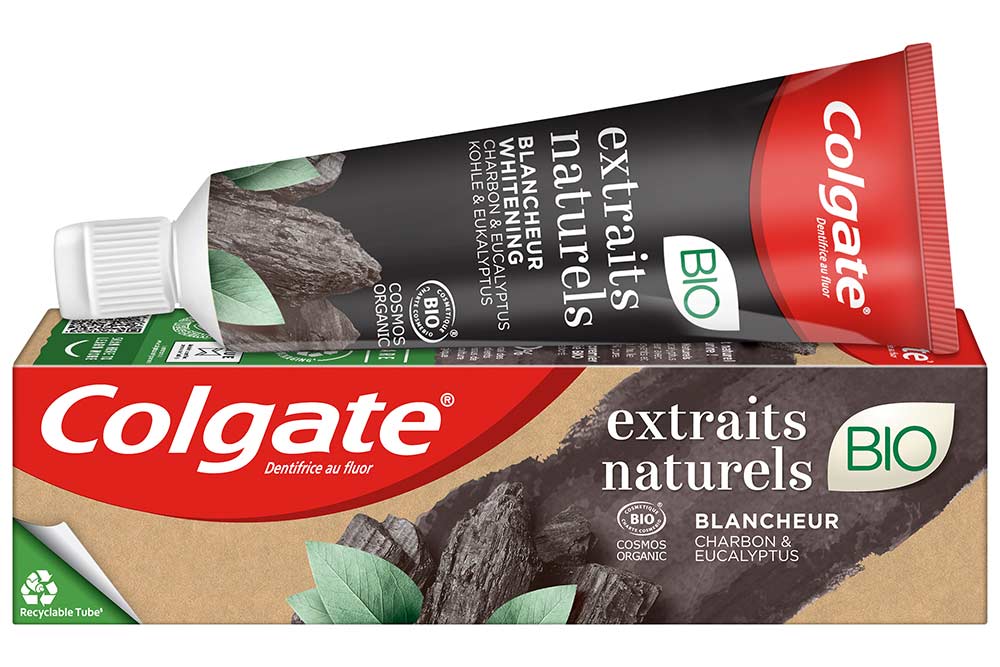 Dentifrice Blancheur : Colgate extraits naturels Bio Charbon & Eucalyptus