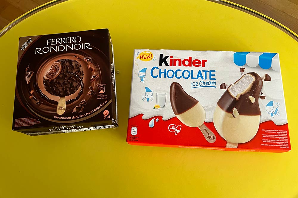 Kinder et Ferrero - des glaces au chocolat hyper gourmandes