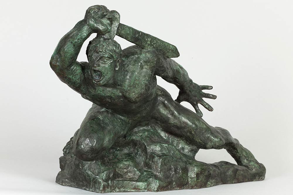 Guerrier allongé au glaive, pour le Monument aux Morts de Montauban, c 1898 Bronze, fonte Coubertin