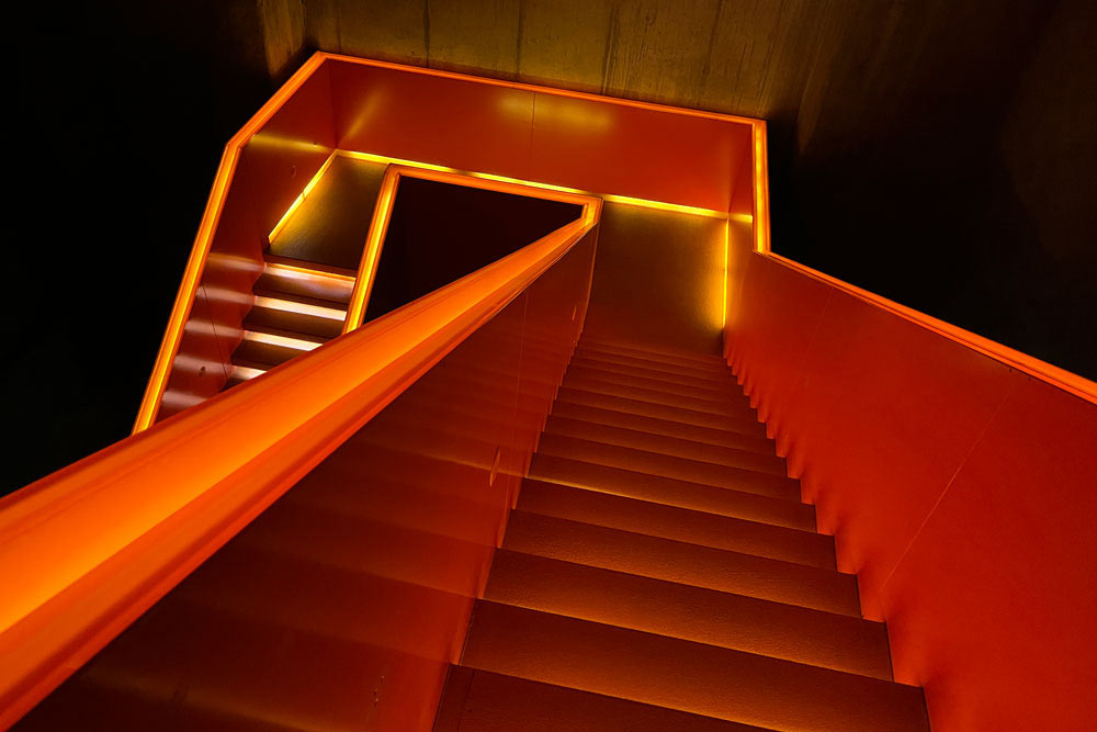 Essen - L’escalier menant au musée de la Ruhr (Site de Zollverein)