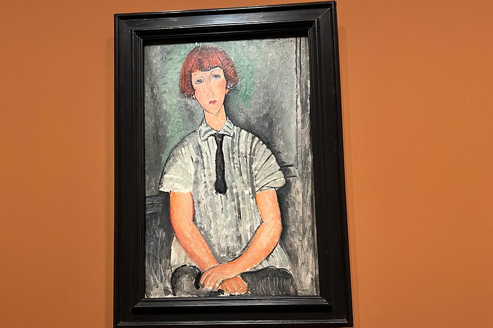 Amadeo Modigliani - Jeune fille au corsage rayé - Huile sur Toile - 1917