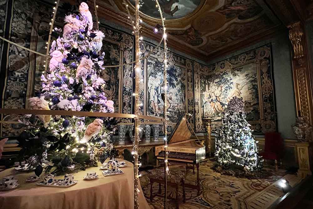 Vaux-le-Vicomte- Le salon des muses avec ses magnifiques cages et le clavecin