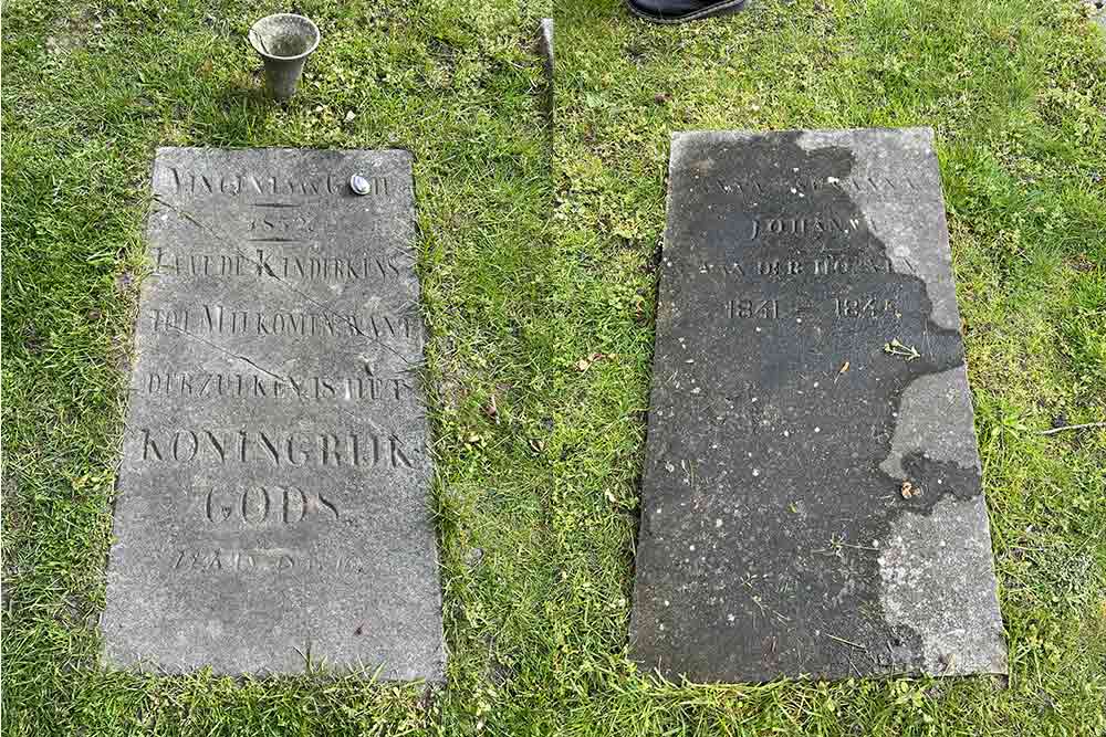 Sur la gauche, la tombe du petit Vincent mort né.