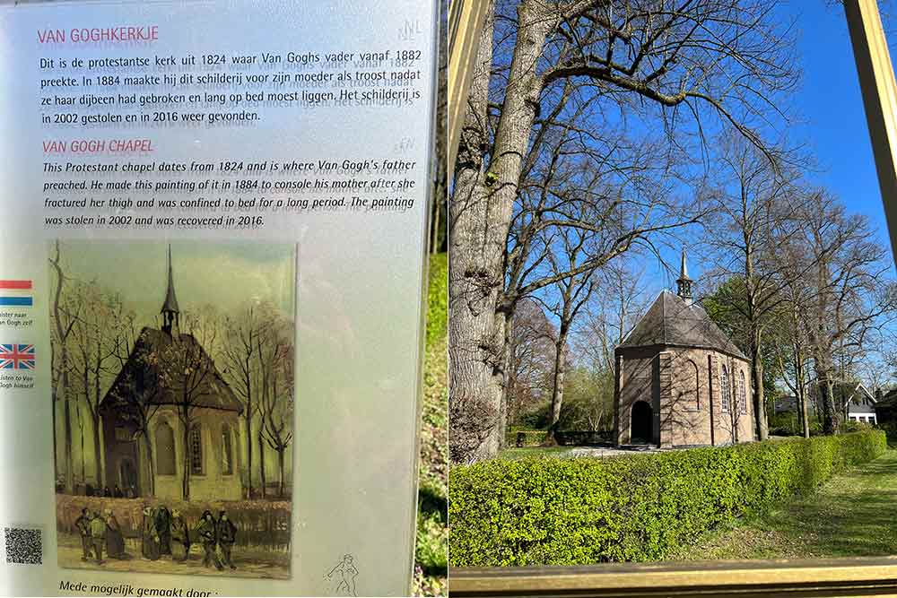 La petite église protestante où le père de Vincent prêchait. En Janvier 1884, il ma peignit pour sa mère afin de la réconforter pendant son alitement.
