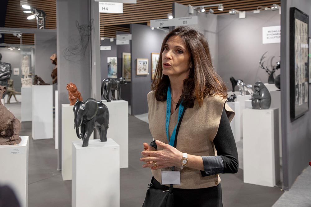 Brigitte Teman, présidente de la section sculpture : «La sculpture figurative garde une place importante dans notre salon. Particulièrement la sculpture animalière. »