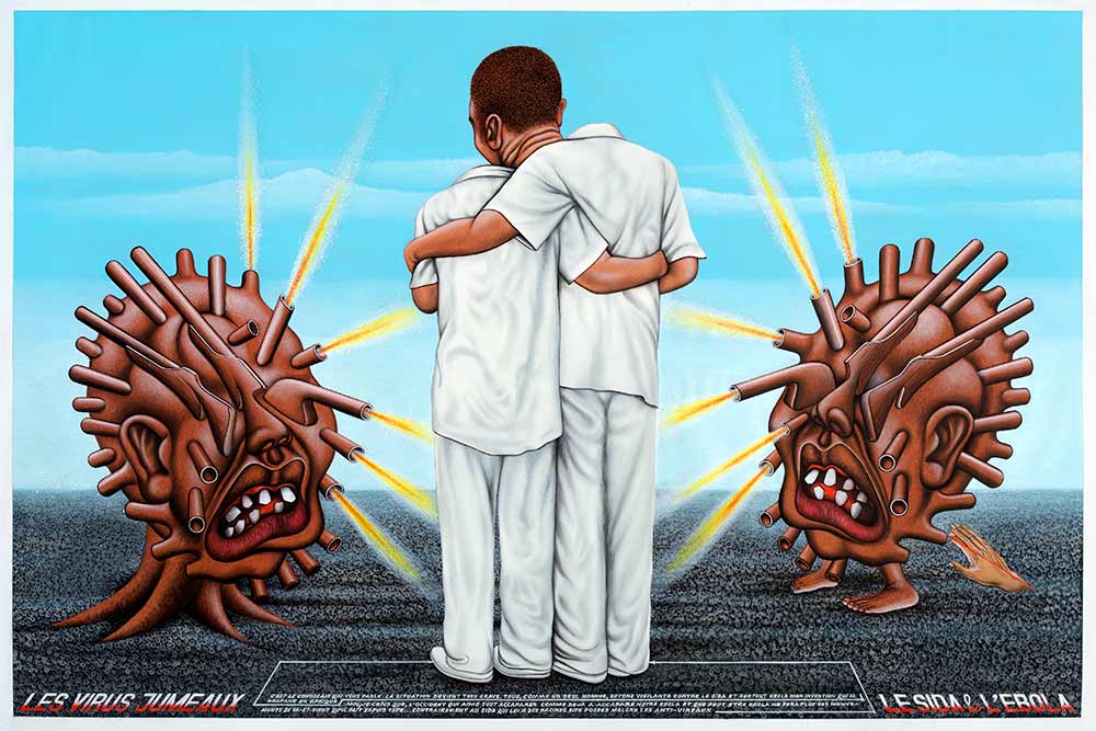 Les virus jumeaux, 2014Acrylique sur toile 135 x 200 cm