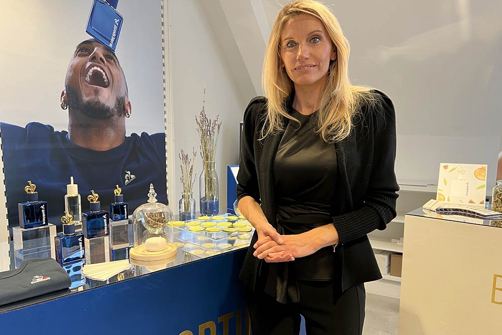 L'Optimisme avec le Bleu. Emilie Bouge a conçu les trois parfums. 